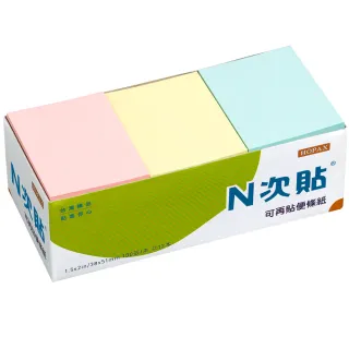 【N次貼】自粘貼便條紙-12本/盒(38x51mm)