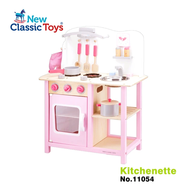 【New Classic Toys】優雅小主廚木製廚房玩具（含配件9件）- 11053(甜心粉)