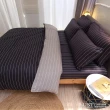 【LUST】布蕾簡約-黑 100%精梳純棉、雙人5尺床包/枕套/薄被套組(台灣製)