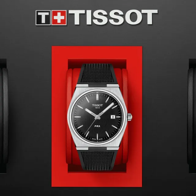 【TISSOT 天梭 官方授權】PRX系列 1970年代復刻 黑面 時尚腕錶 禮物推薦 送禮首選(T1374101705100)