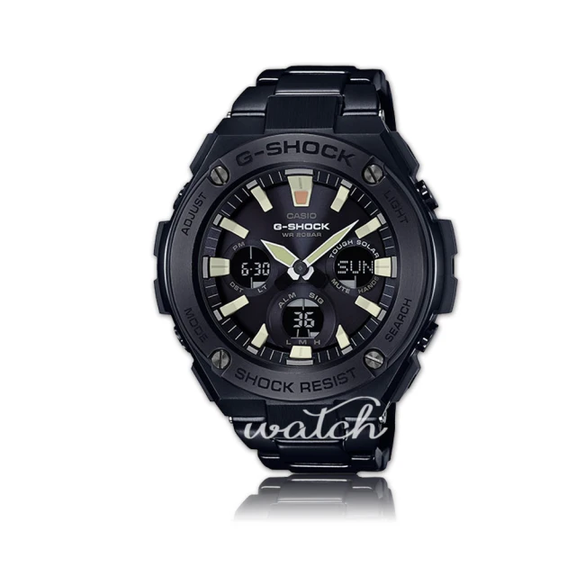 CASIO卡西歐G-SHOCK 系列 潮流精選_太陽能_分層防護構造_雙重LED燈_雙顯男錶(GST-S130BD)