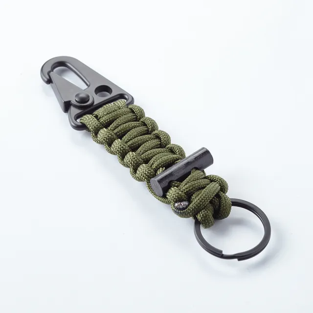 【Bomber & Company】傘繩鑰匙圈-綠色(多功能 求生 野外 露營 戶外 急難 打火石)