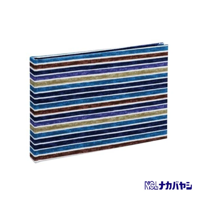 【日本 Nakabayashi】自黏相本 麻布系列 條紋相本(藍)
