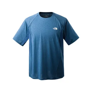 【The North Face 官方旗艦】北面男款藍色吸濕排汗透氣短袖T恤｜7WD3HKW