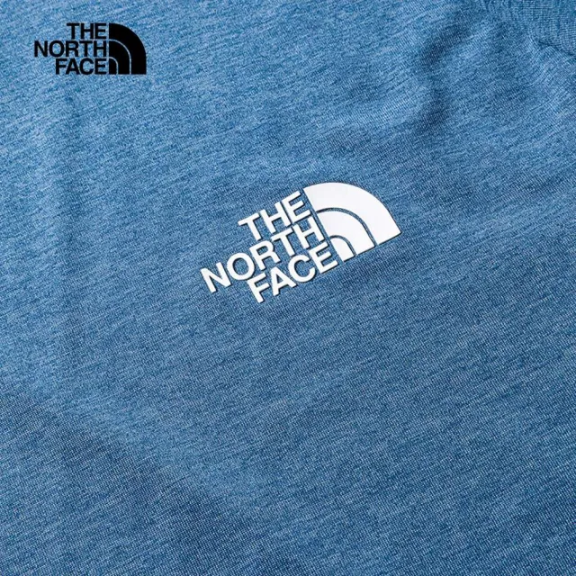 【The North Face 官方旗艦】北面男款藍色吸濕排汗透氣短袖T恤｜7WD3HKW