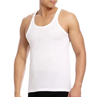 【三槍牌】時尚精典型男金絲棉窄肩背心2件組(白M-XL)