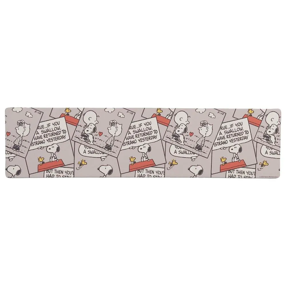 【日本SENKO】史努比 SNOOPY PVC 抑菌 防臭 卡通地墊 腳踏墊 軟墊 廚房地墊(45X180CM  平行輸入)