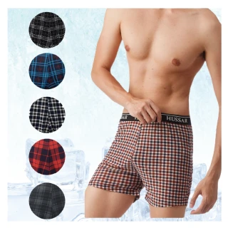 【HUSSAR】-6件--吸濕排汗機能型男平口褲-品牌織帶款(吸濕排汗)