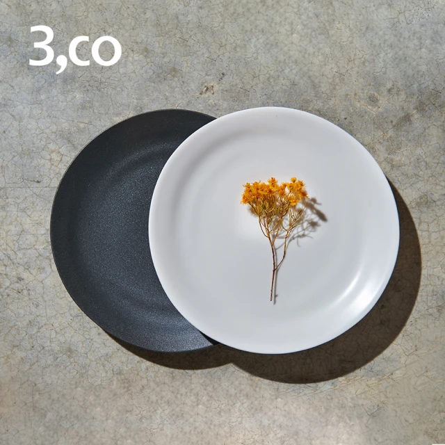 【3 co】水波麵包盤-白+黑(2件式)