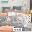 【Pure One】台灣製 100%精梳純棉 - 加大床包枕套三件組 多款任選