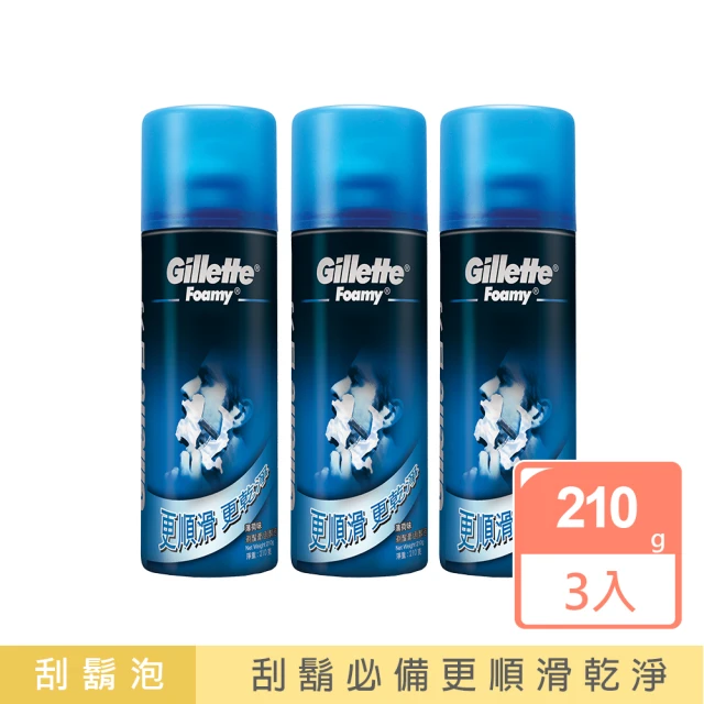 【Gillette 吉列】薄荷刮鬍泡210g三入