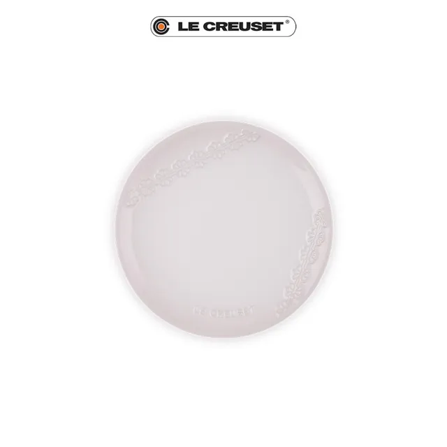 【Le Creuset】蕾絲花恬系列瓷器圓盤19cm(柔粉紫/湖水綠/貝殼粉)
