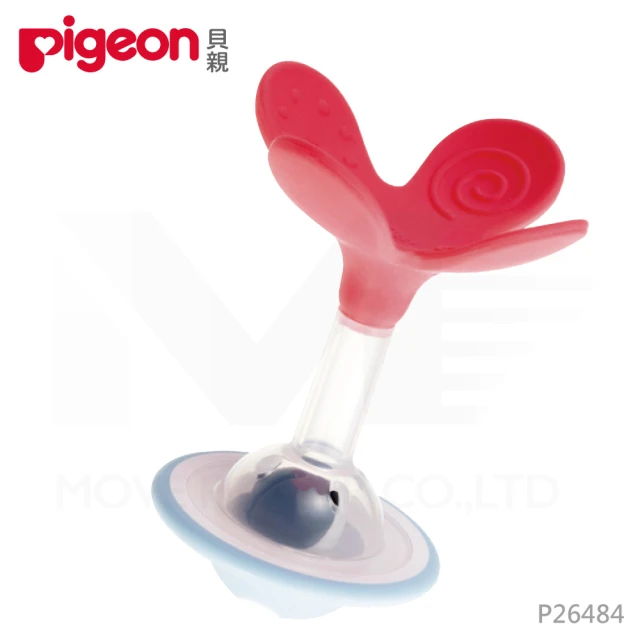 【Pigeon 貝親】搖鈴固齒器-蜜桃小花