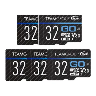 【Team 十銓】GO Card MicroSD UHS-I U3 32GB 記憶卡5入組(公司貨)