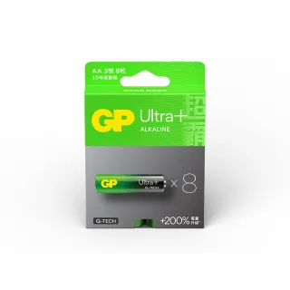 【GP 超霸】超特強鹼性電池3號Ultra Plus 卡裝 8入(GP原廠販售)