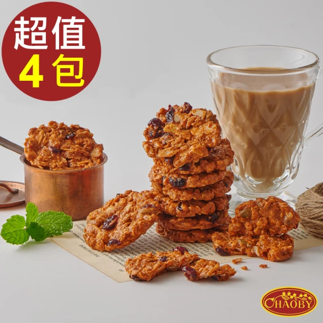 【CHAOBY 超比食品】纖女系燕麥脆片-泰式奶茶風味(100g X4包)