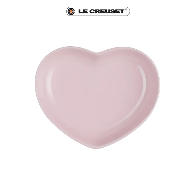 【Le Creuset】琺瑯鑄鐵鍋BIS圓鐵鍋 22cm 櫻桃紅/水晶紫+心型盤-中