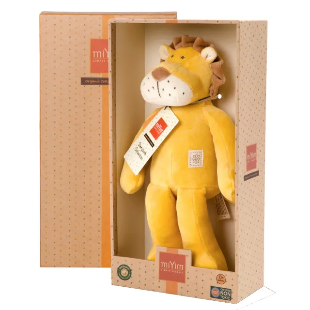 【美國miYim】有機棉安撫娃娃 新生兒玩具彌月禮盒(里歐獅子32cm)