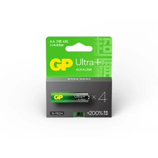 【GP 超霸】超特強鹼性電池3號Ultra Plus 卡裝 4入(GP原廠販售)