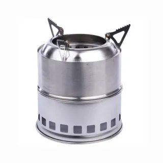 【韓國SELPA】不鏽鋼柴氣化火箭爐/一般款/柴火爐/登山爐(兩入組)