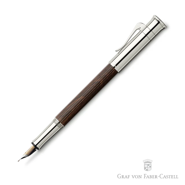 【GRAF VON FABER-CASTELL】鍍白金非洲烏木 鋼筆(經典系列)