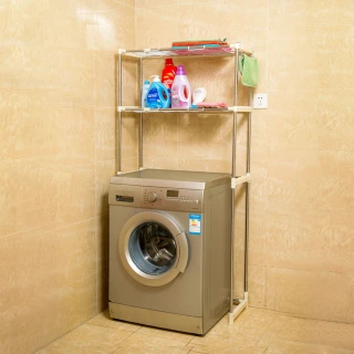 【LIFECODE】聰明媽咪-可伸縮洗衣機置物架/馬桶架-附2個毛巾掛勾