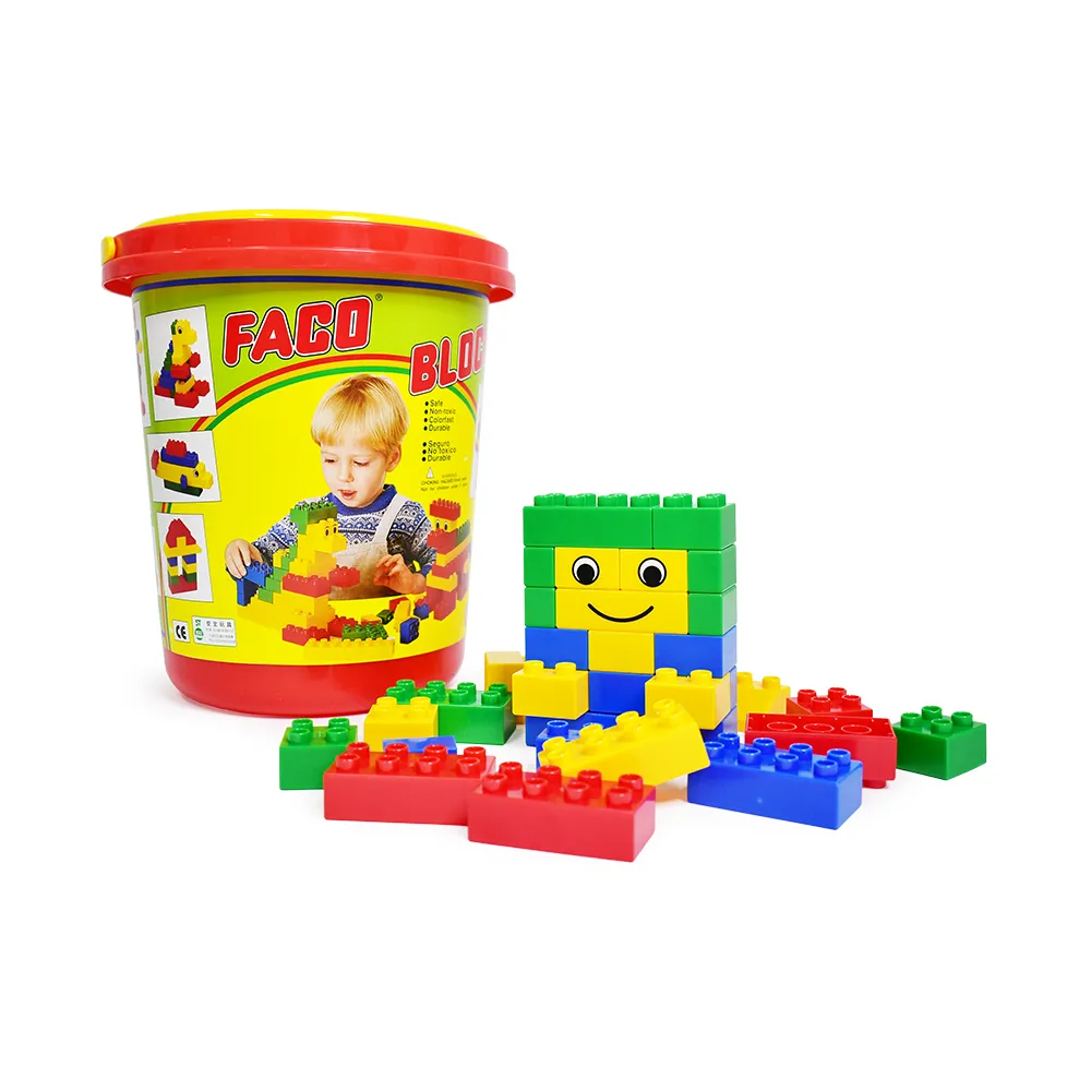 【Playful Toys 頑玩具】台灣製造-圓桶大積木60PCS(ST安全玩具 STEAM玩具 積木桶 兒童禮物)