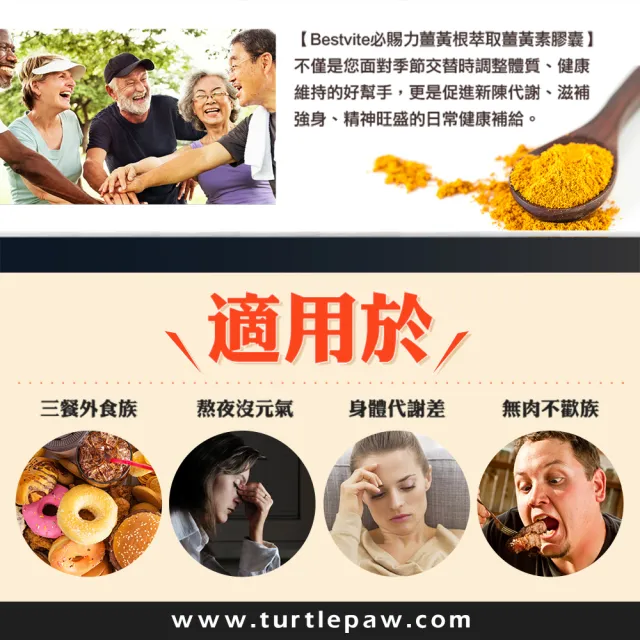 【美國BestVite】必賜力薑黃根萃取薑黃素膠囊3瓶(60顆*3瓶)