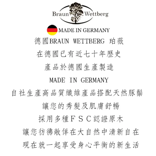 【BRAUN WETTBURG 珀薇】德國製 好好握FSC豚鬃氣墊好按摩梳(氣墊好按摩梳/梳頭按摩美容/99狂購)