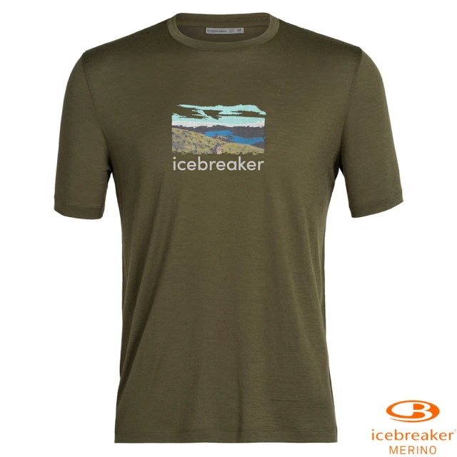 【Icebreaker】男 Tech Lite II 美麗諾羊毛 圓領短袖上衣-重山覆水.休閒衫T恤.排汗衣(IB0A56CN 橄欖綠)