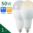 【TATUNG 大同】50W白光/黃光LED節能燈泡(1入)