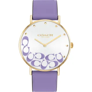 【COACH】Perry 優雅紫 CC皮帶女錶(CO14504134)