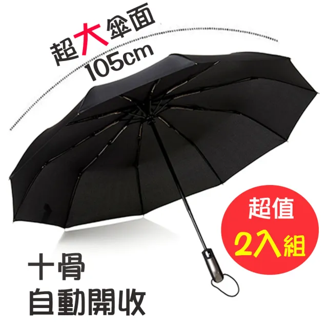 全自動十骨超大防風兩用折疊傘/2入(CS-UB02)