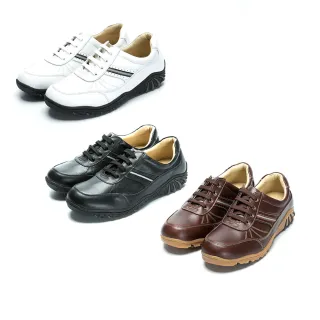 【CUMAR】MIT台灣製造 全真皮舒適綁帶休閒鞋(白色)