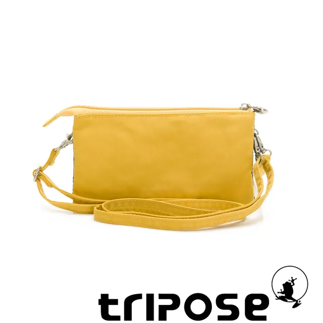 【tripose】漫遊系列岩紋簡約微旅手拿/側肩包(黃)