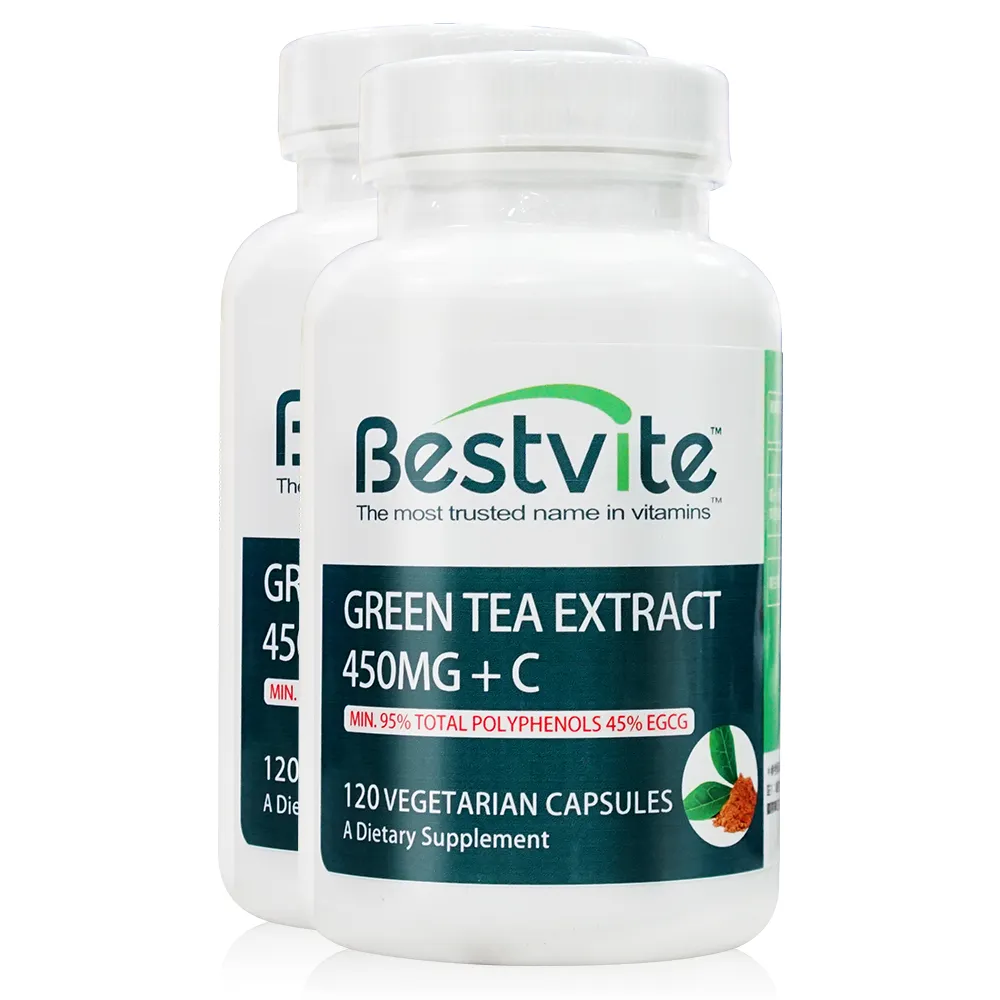 【美國BestVite】必賜力綠茶萃取+維生素C膠囊2瓶組(120顆*2瓶)