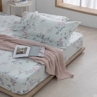 【MONTAGUT 夢特嬌】60支長絨棉三件式枕套床包組-翠牡丹(雙人)