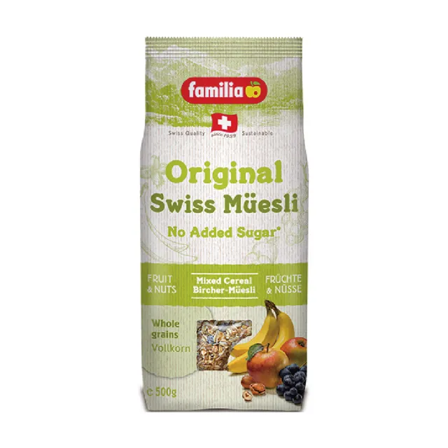 【Familia】瑞士全家綜合穀物早餐-無蔗糖500gx1盒