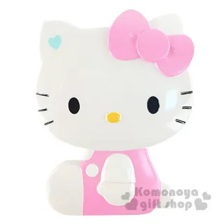 【小禮堂】Hello Kitty 造型折疊梳《粉.側坐.盒裝》附鏡子