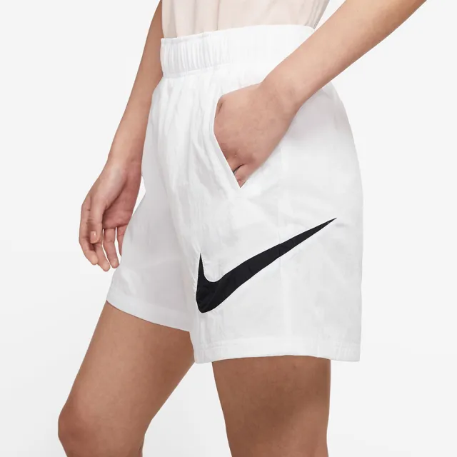 【NIKE 耐吉】短褲 女款 運動褲 ASWNSW ESSNTL WVN HR SHORT HBR 白 DM6740-100