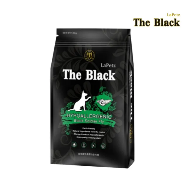 【LaPetz 樂倍】The Black（黑酵母）超低敏性蟲蛋白全犬糧 1.5kg(狗糧、狗飼料、犬糧)