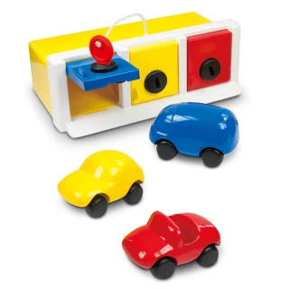 【英國 ambi toys】鎖車酷配對盒(訓練寶寶的顏色認知與手眼協調)