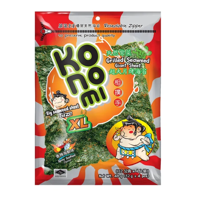 【KoNoMi相撲手】泰式海苔超大片烤海苔48g(原味/香辣海鮮)