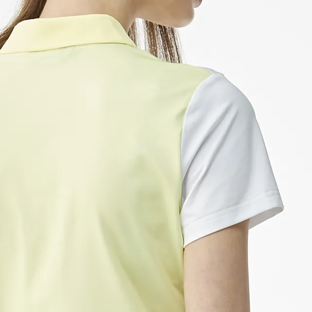 【PING】女款拼色短袖POLO衫-黃(吸濕排汗/抗UV/GOLF/高爾夫球衫/RA23110-33)