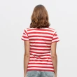 【NAUTICA】女裝 修身撞色條紋短袖T恤(紅)