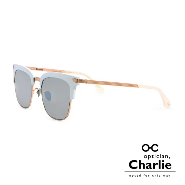 【Optician Charlie】韓國亞洲專利 LP系列太陽眼鏡(白 +水銀鏡面 LP WT- 雜誌款)