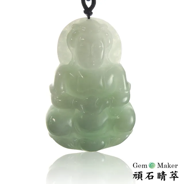 【GemMaker 頑石睛萃】平安觀音天然A貨翡翠項鍊(45.3g)
