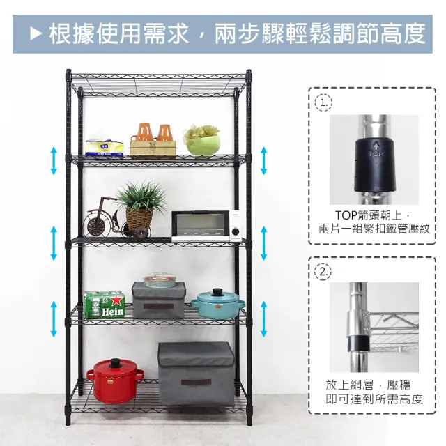 【yo-life】100%台灣製 五層鐵力士置物架(91x36x180cm)