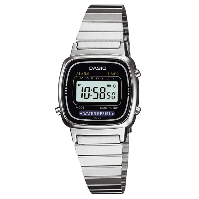 【CASIO】城市復古風數位電子錶-黑框(LA-670WA-1)