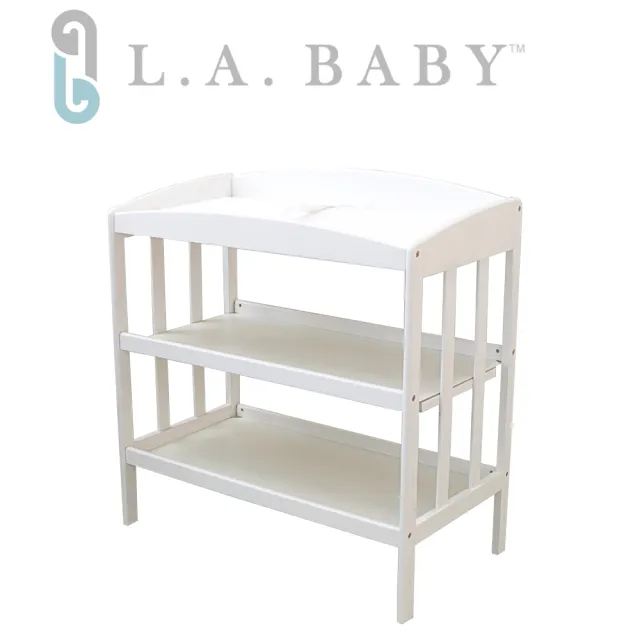 【美國 L.A. Baby】嬰幼兒更衣台 床邊收納（尿布台）(白色)
